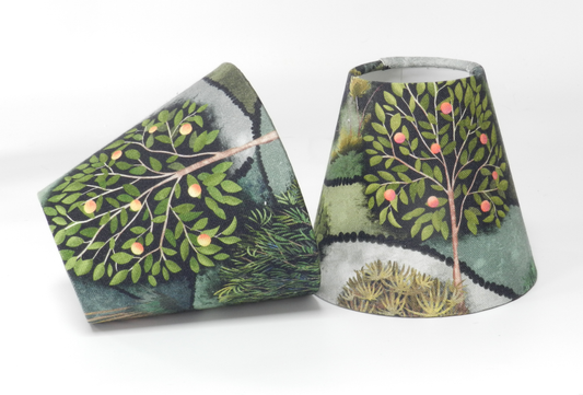 Green Apple Trees Candle Clip Lampshade Country Views Decor. Chandelier Shade