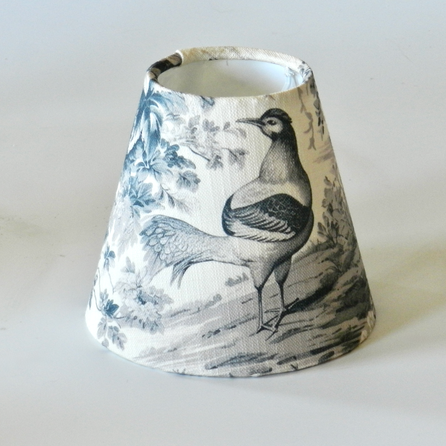 Handmade Charcoal Toile Candle Clip Lampshade