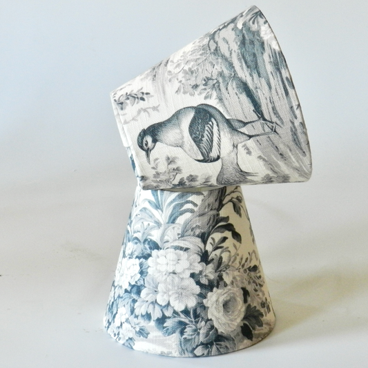 Handmade Charcoal Toile Candle Clip Lampshade