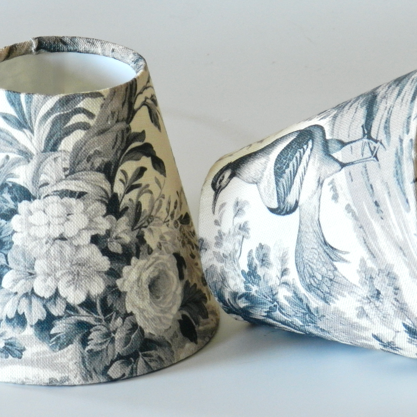 Handmade Charcoal Toile Candle Clip Lampshade