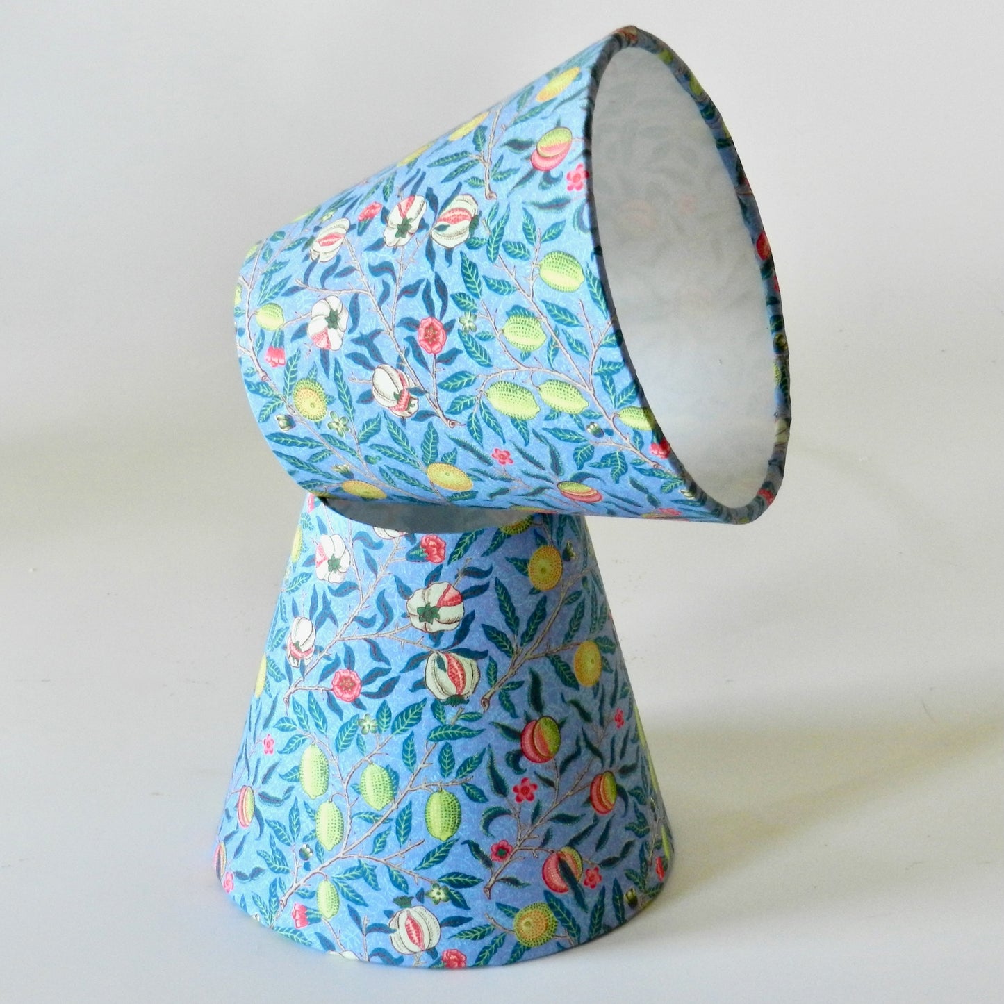 Handmade William Morris Blue Pomegranate Candle Clip Lampshade