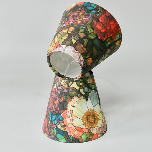 Handmade Stained Glass Flowers Candle Clip Lampshade