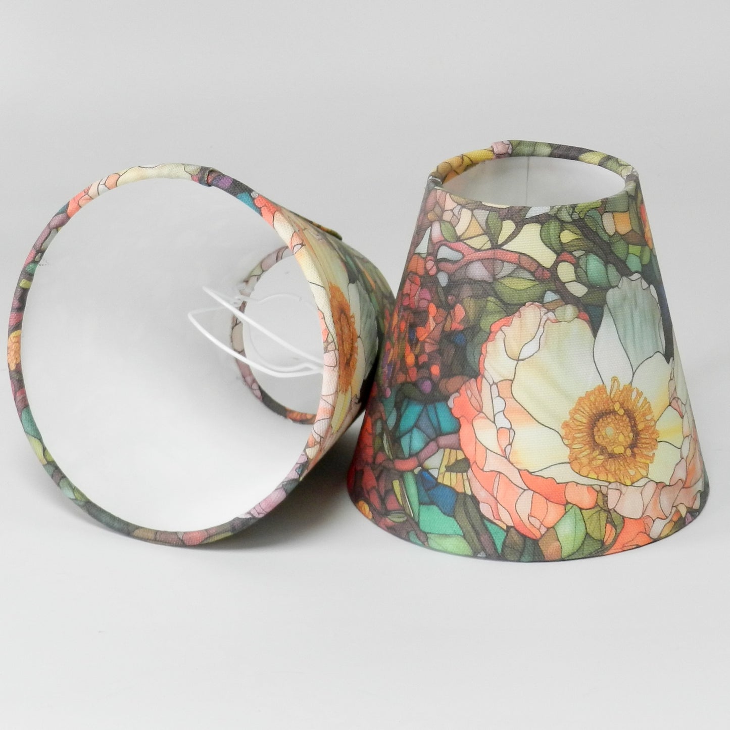 Handmade Stained Glass Flowers Candle Clip Lampshade