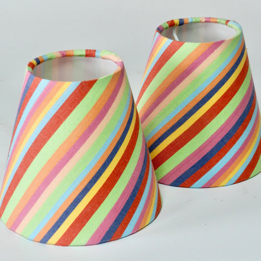 Handmade Rainbow Striped Candle Clip Lampshade