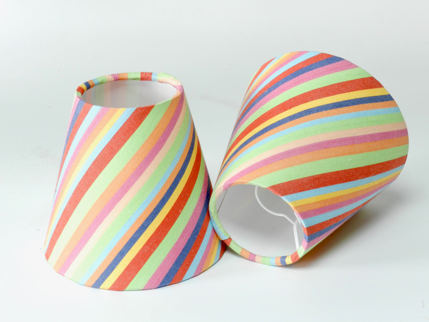Handmade Rainbow Striped Candle Clip Lampshade