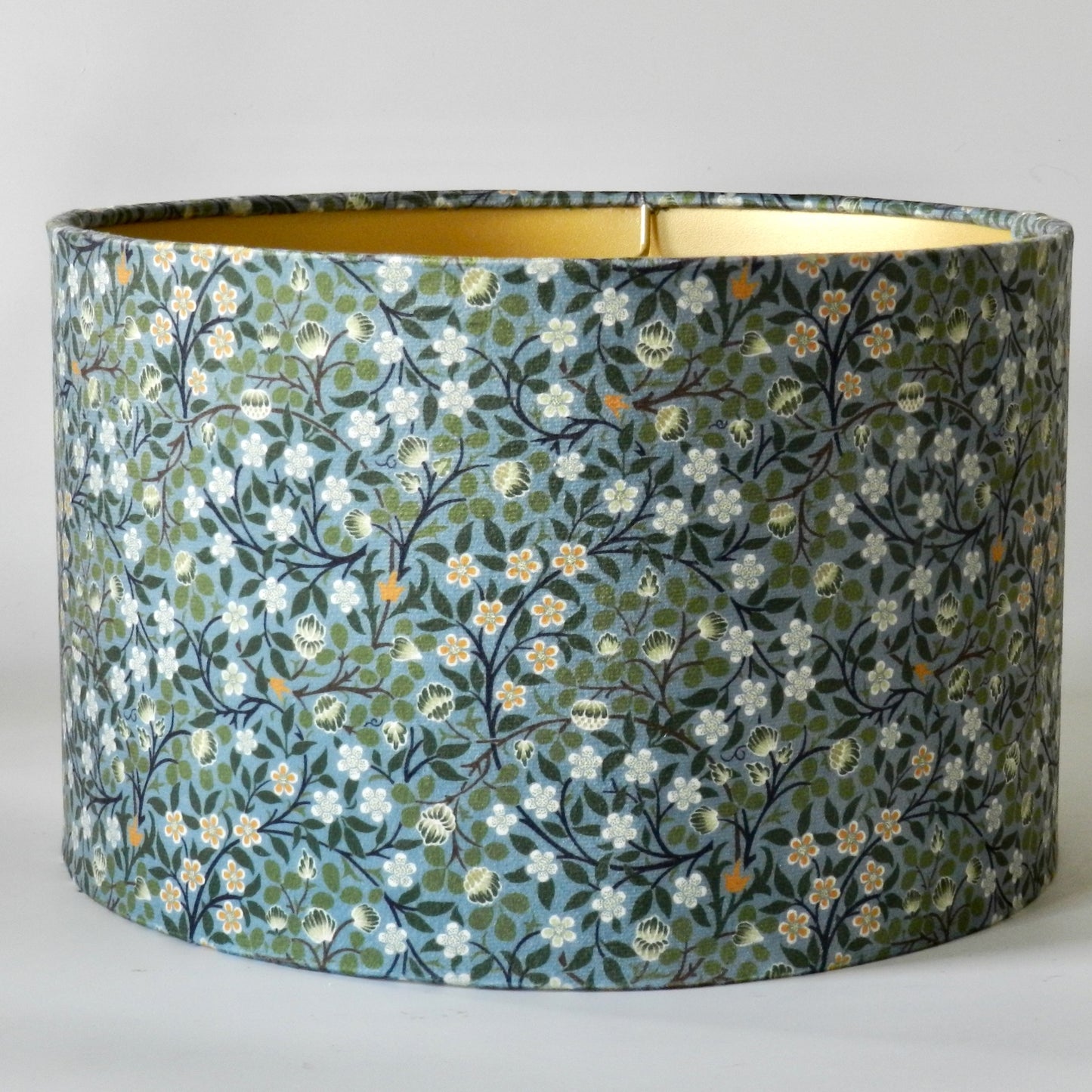Handmade Floral Velvet Lampshade. William Morris Clover Mural