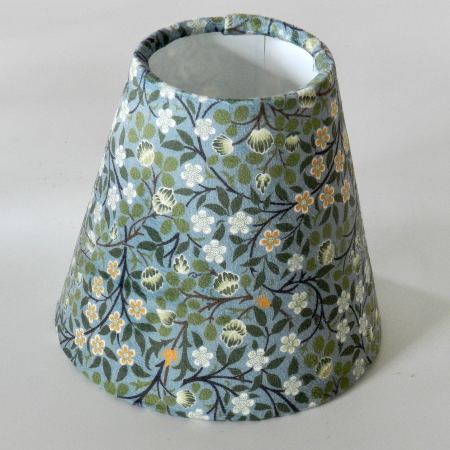 Handmade Floral Velvet Lampshade. William Morris Clover Mural