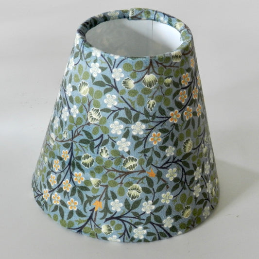 William Morris Clover Velvet Lampshade. Handmade Clip-On Shade for Wall Lights and Chandeliers