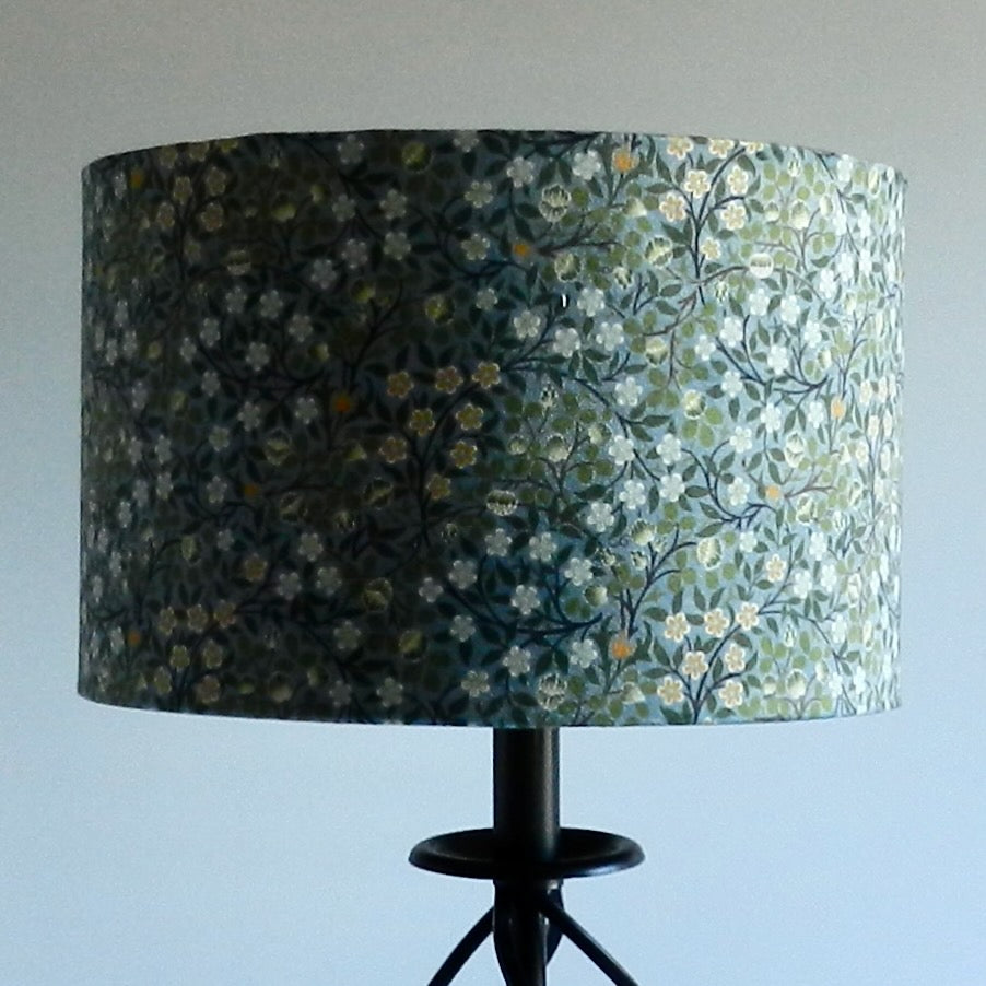 Handmade Floral Velvet Lampshade. William Morris Clover Mural