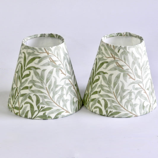 William Morris Sage Green Bough Lampshade. Handmade Clip-On Shade for Wall Lights and Chandeliers