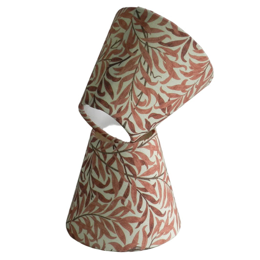 William Morris Rust Pink Bough Lampshade. Handmade Clip-On Shade for Wall Lights and Chandeliers (Copy)