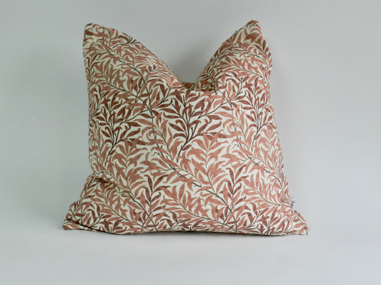 Rust Red William Morris "Willow Bough" Design Cushion Cover | Botanical Throw Pillow Cushion Cover