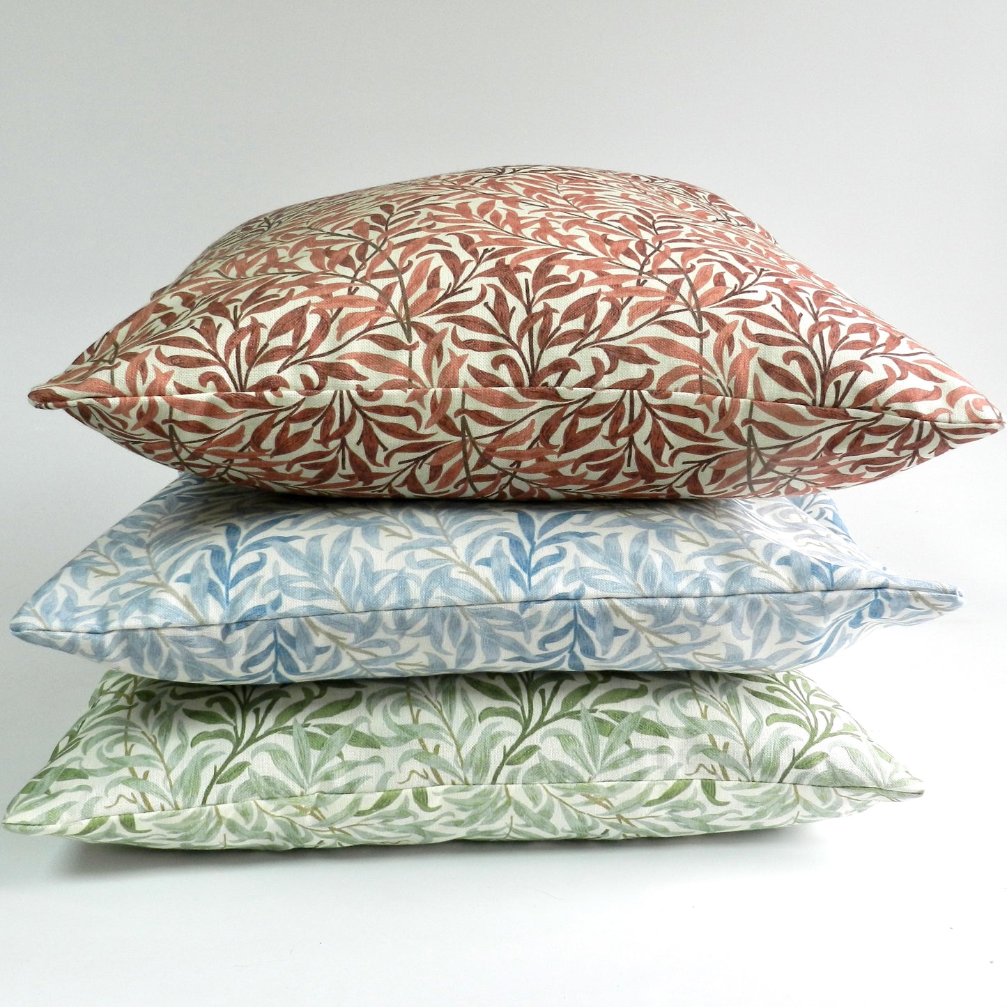 Rust Red William Morris "Willow Bough" Design Cushion Cover | Botanical Throw Pillow Cushion Cover