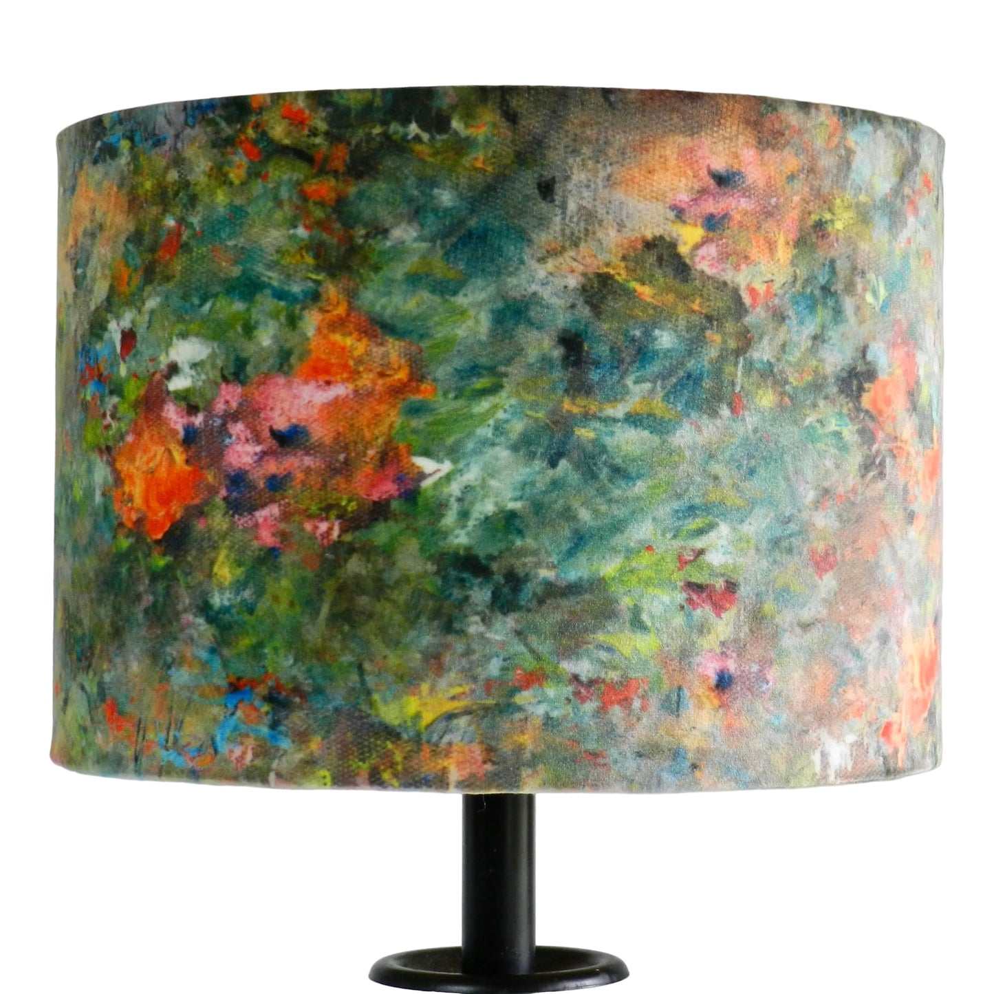 Handmade Velvet Lampshade. Renoir Design. Brushed Gold Lining