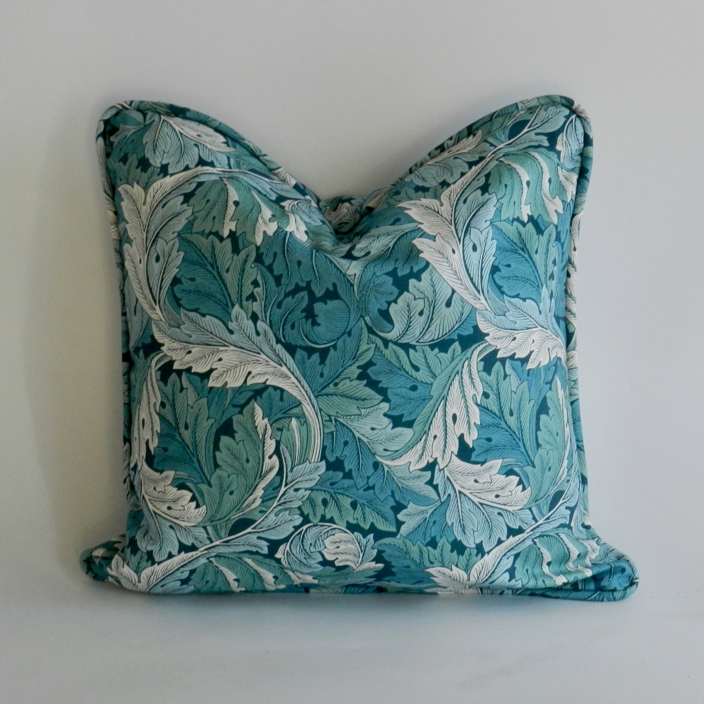 Blue William Morris Acanthus Design Cushion Cover | Botanical Throw Pillow Cushion Cover | Handmade Botanical Cushion Cover | Piped Cushion