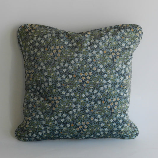 Velvet Floral Cushion Cover | William Morris Clover Mural | Delicate Flower Cushion | Throw Cushion