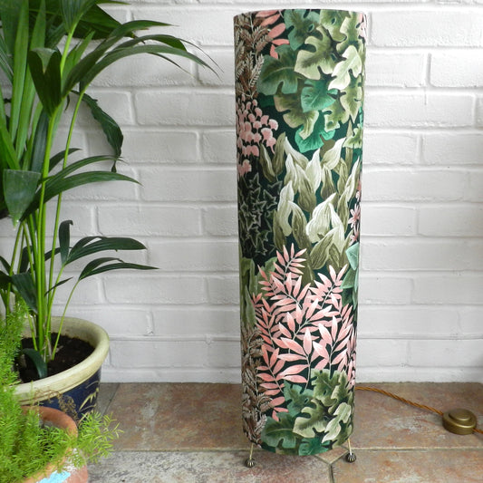 Handmade Tall Velvet Floor Lamp. Cottage Garden Wall Design