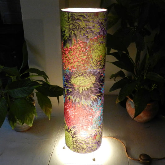 Handmade Japanese Chrysanthemum Design Floor Lamp. Ambient Lighting.