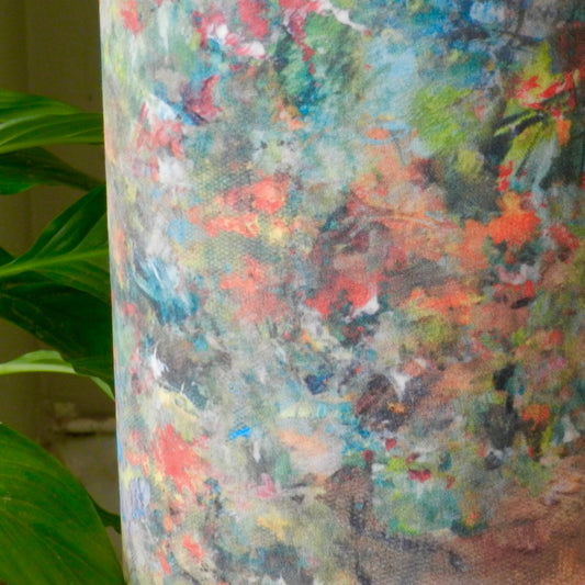 Handmade Tall Velvet Floor Lamp. Renoir Impressionist Design