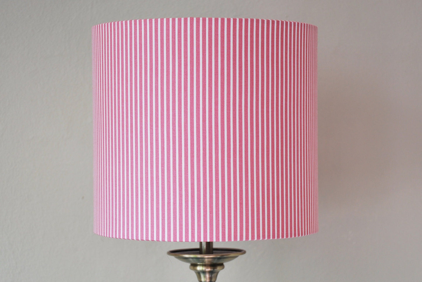 Handmade Pink & White Striped Lampshade
