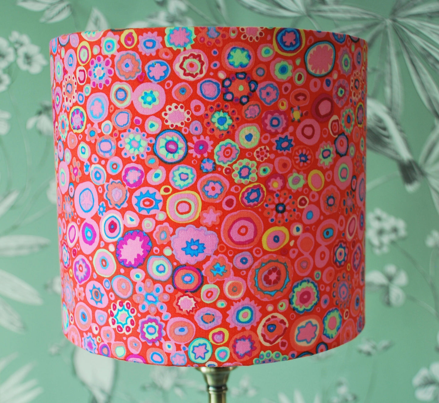 Handmade Colourful Pink Lampshade. Kaffe Fassett
