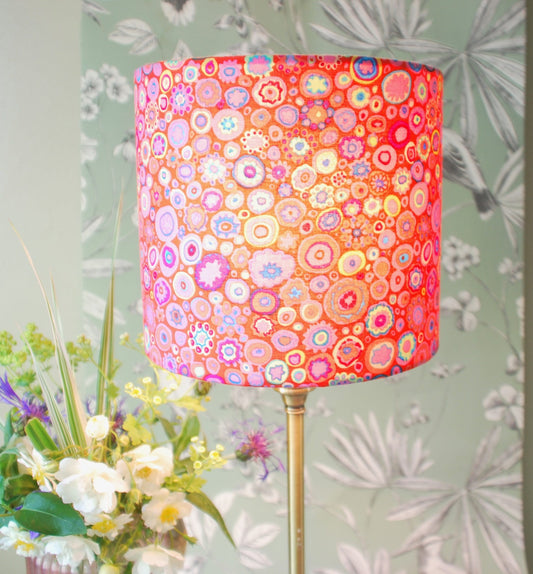 Handmade Colourful Pink Lampshade. Kaffe Fassett