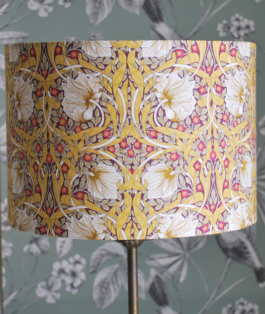 Handmade Mustard & Cream Floral Lampshade. William Morris