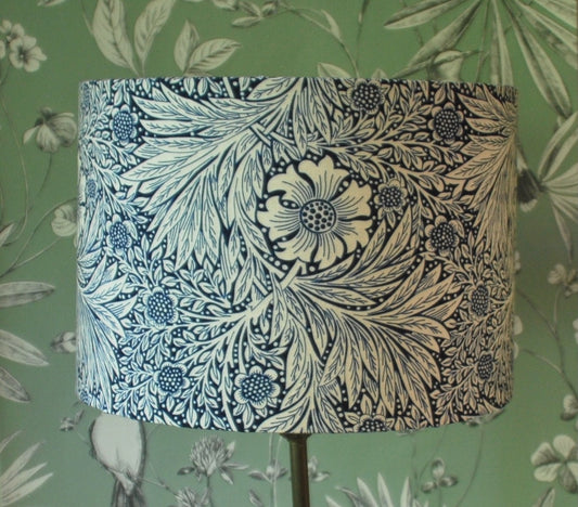 Handmade Navy and Cream William Morris Drum Lampshade