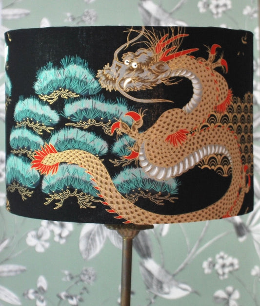 Handmade Japanese Crane & Dragon Lampshade
