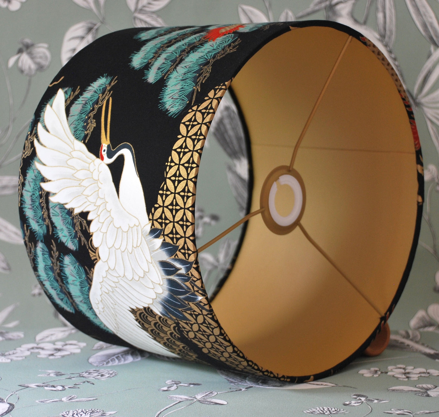 Handmade Japanese Crane & Dragon Lampshade