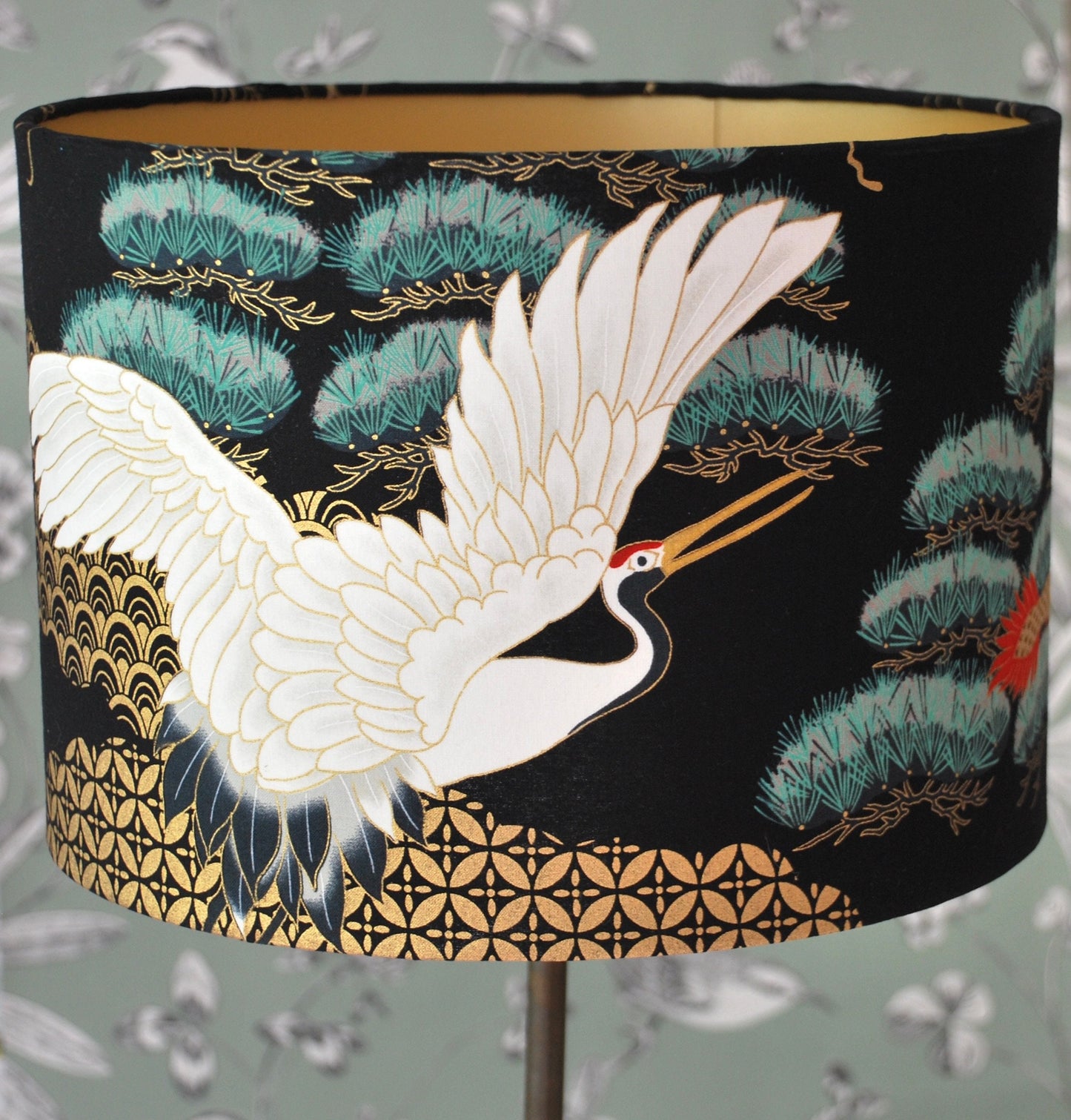 Handmade Japanese Crane & Dragon Lampshade