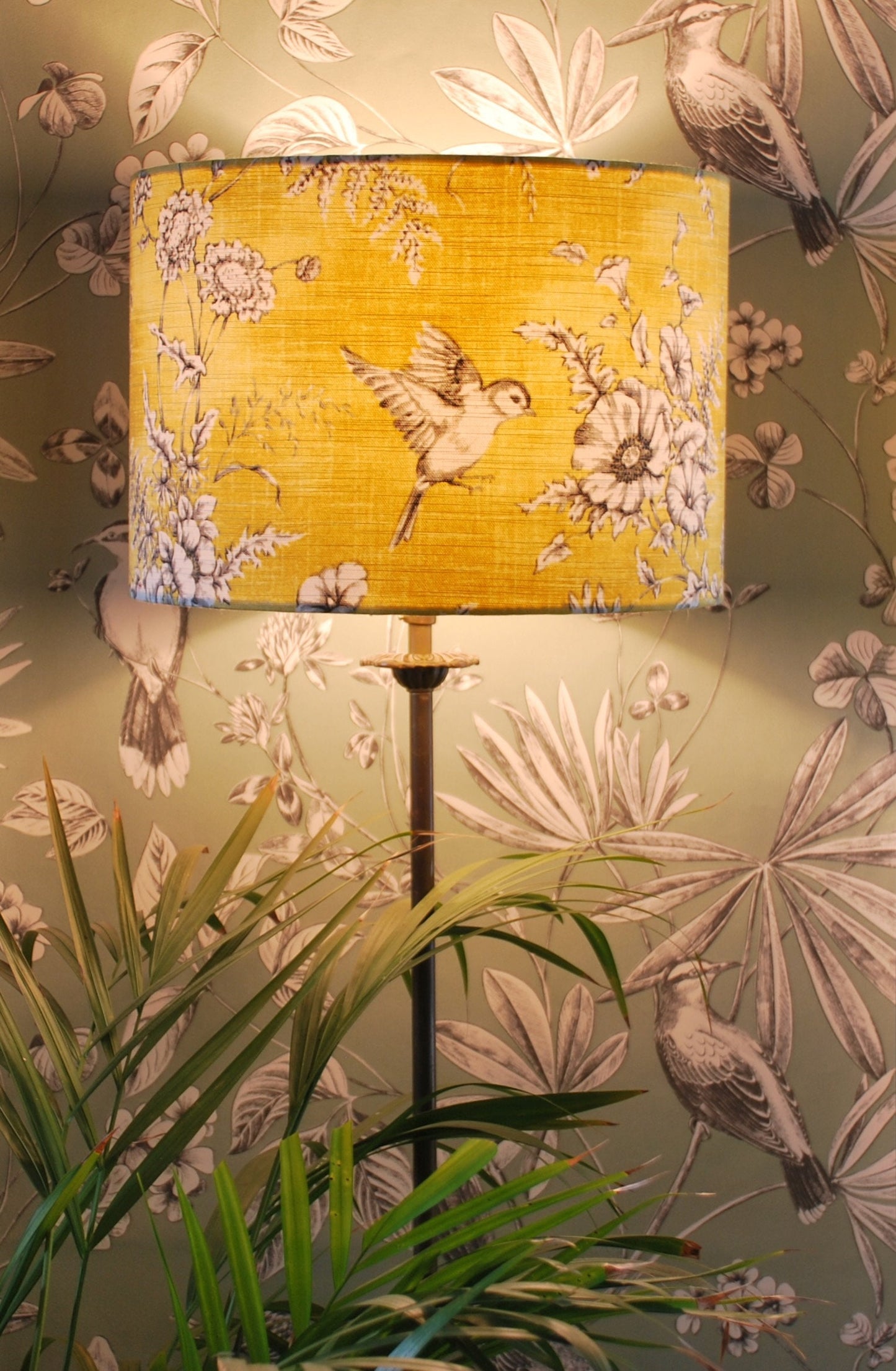 Handmade Buttercup Finch Toile Lampshade