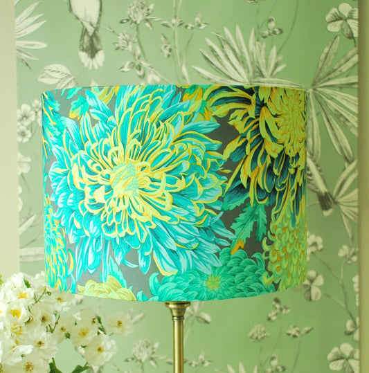 Handmade Floral Lampshade Green Chrysanthemum