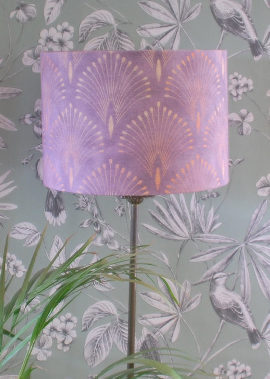 Handmade Art Deco Lampshade Amethyst & Gold