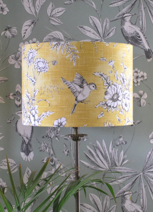 Handmade Buttercup Finch Toile Lampshade