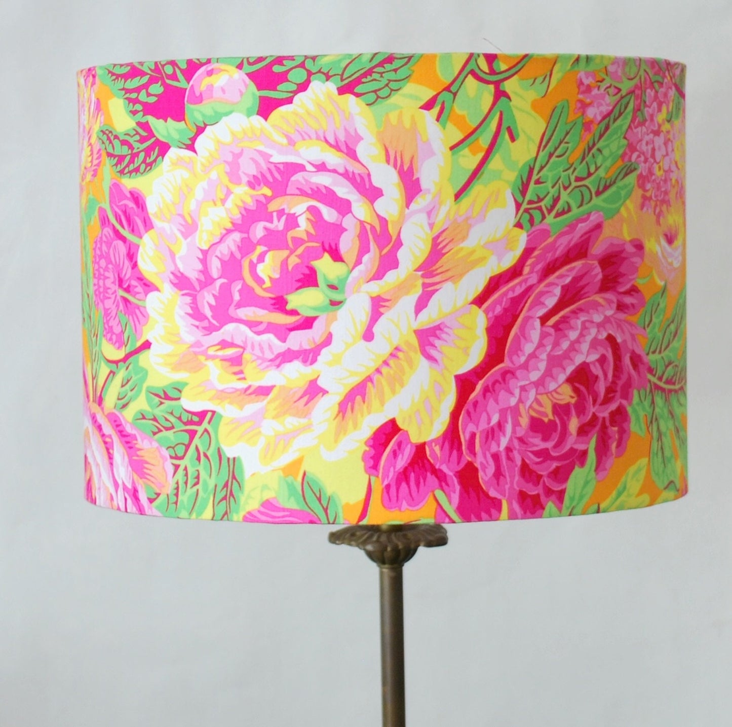 Handmade Yellow Floral Lampshade Kaffe Fassett Collective