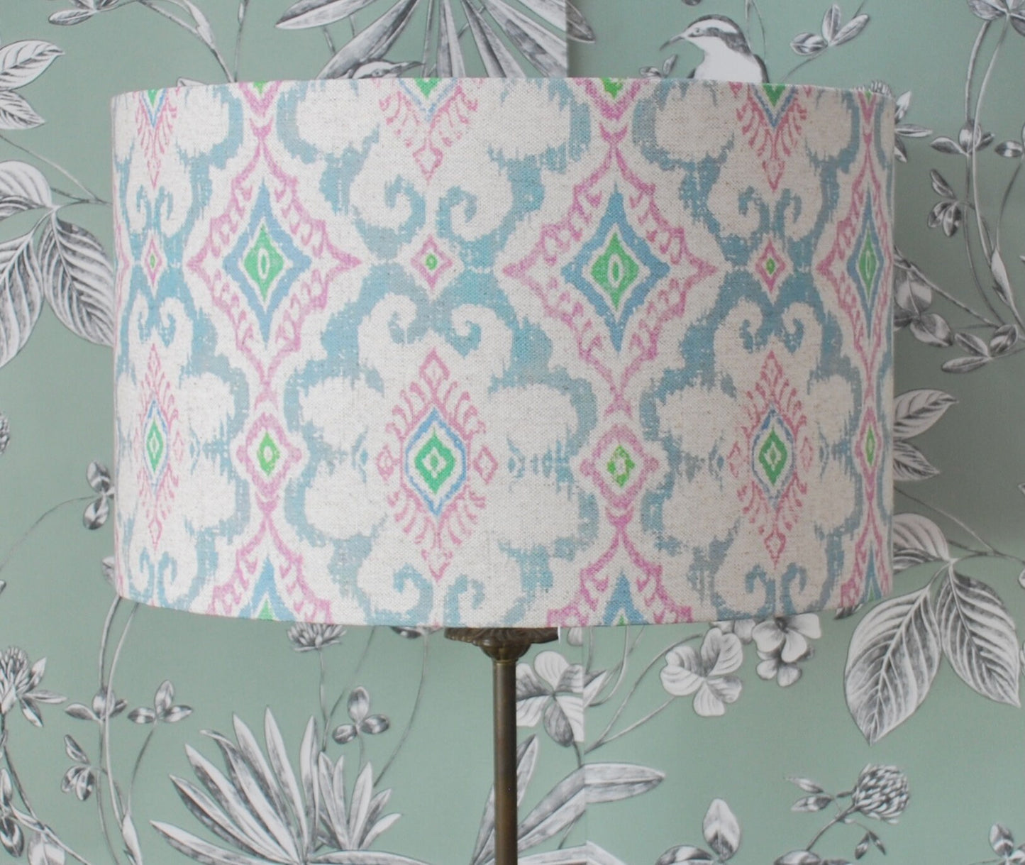Handmade Ikat Design Lampshade Blue/Green/Cream/Pink