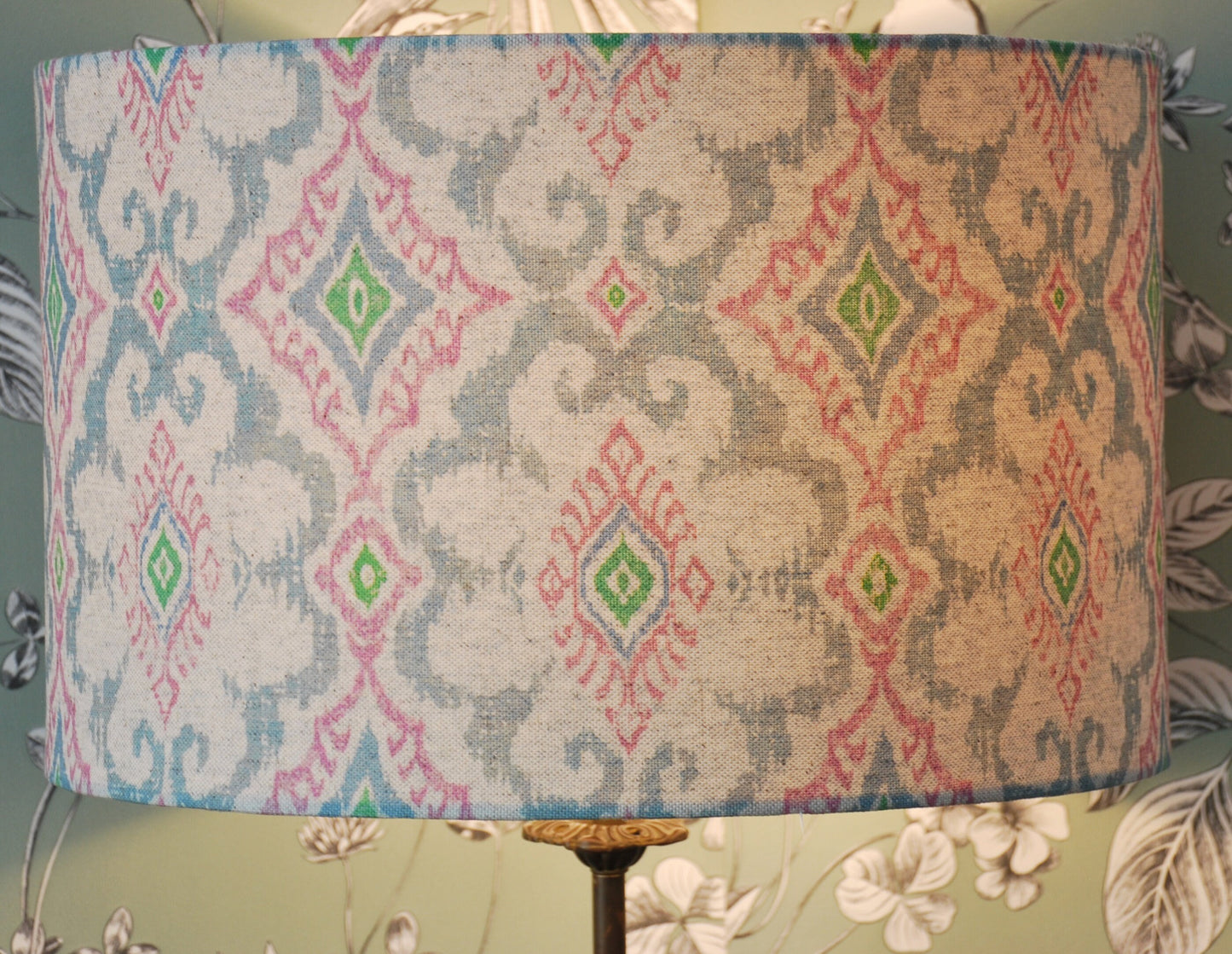 Handmade Ikat Design Lampshade Blue/Green/Cream/Pink