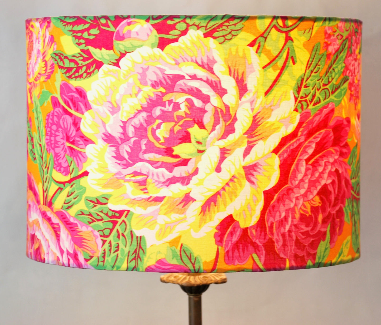 Handmade Yellow Floral Lampshade Kaffe Fassett Collective