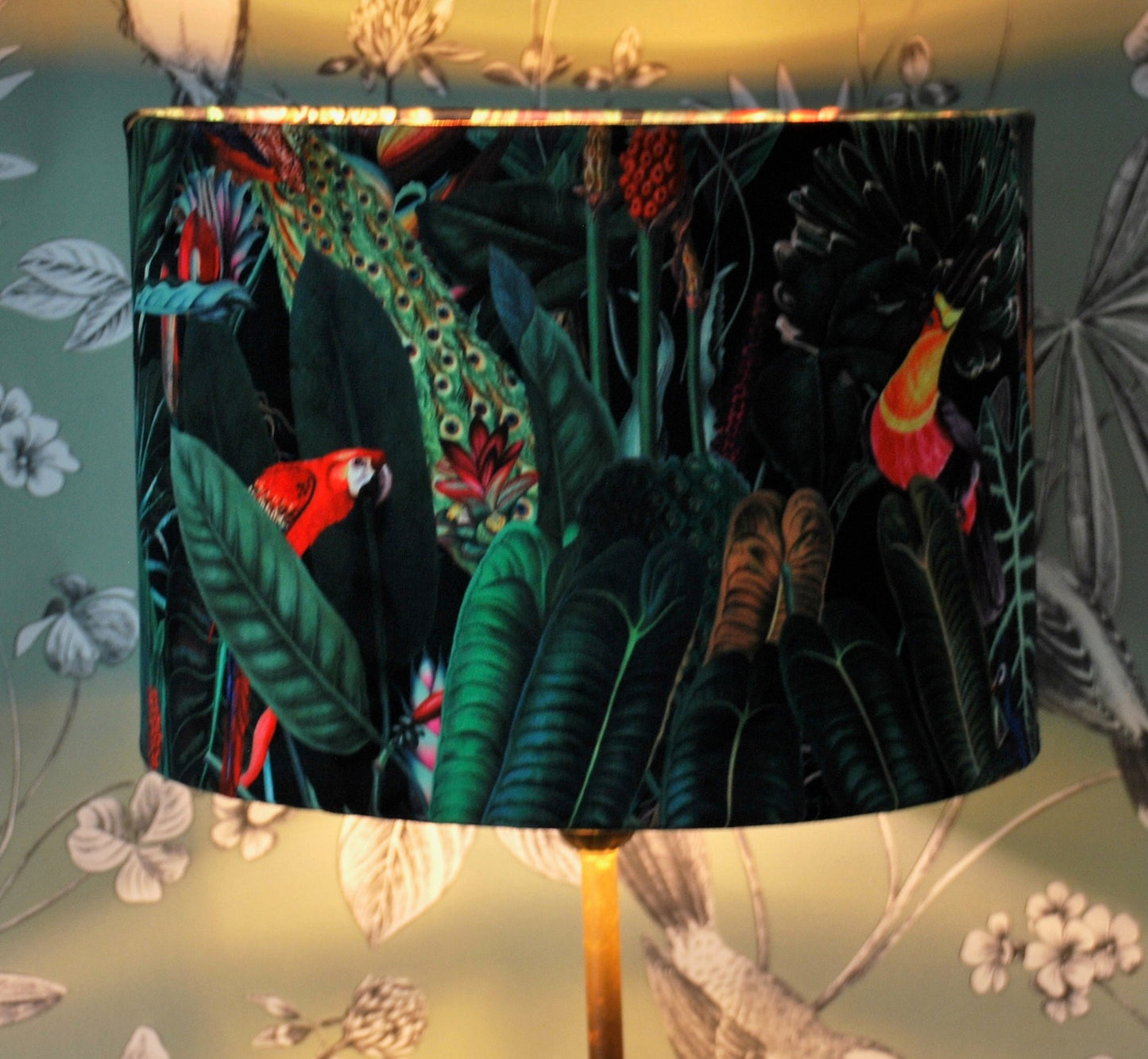 Handmade Velvet Lampshade Tropical Rainforest