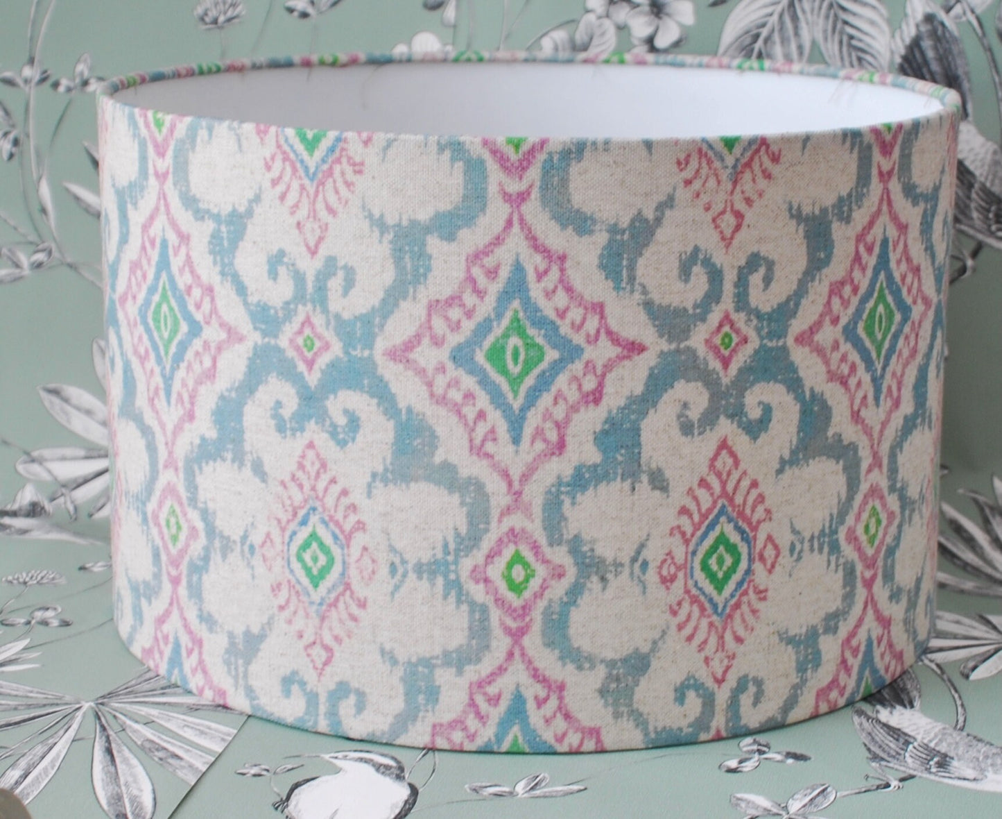 Handmade Ikat Design Lampshade Blue/Green/Cream/Pink