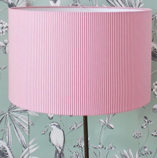 Handmade Pink & White Striped Lampshade