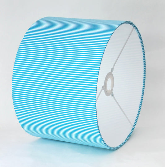 Handmade Turquoise & White Striped Lampshade