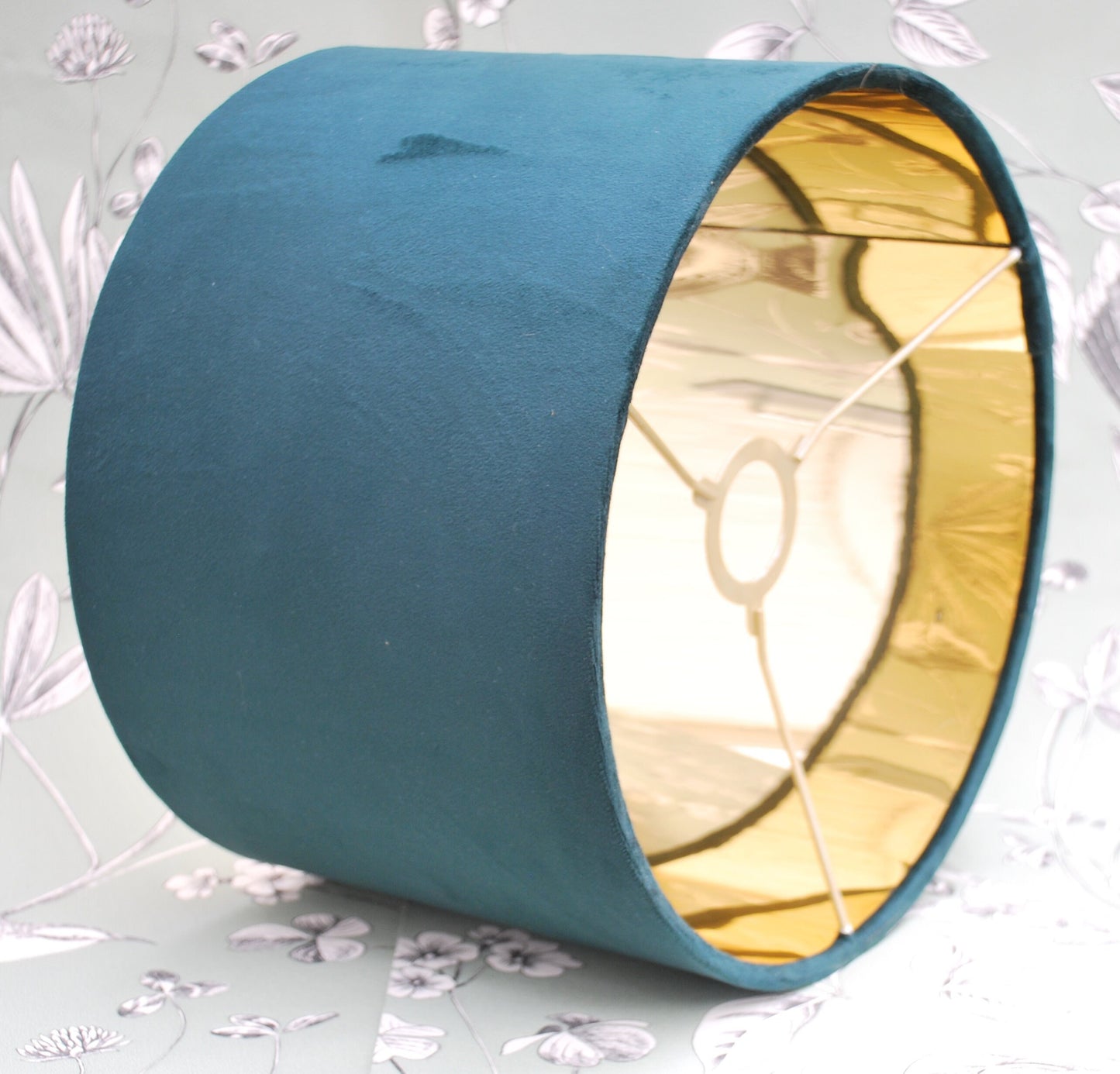 Handmade Deep Petrol Velvet Lampshade