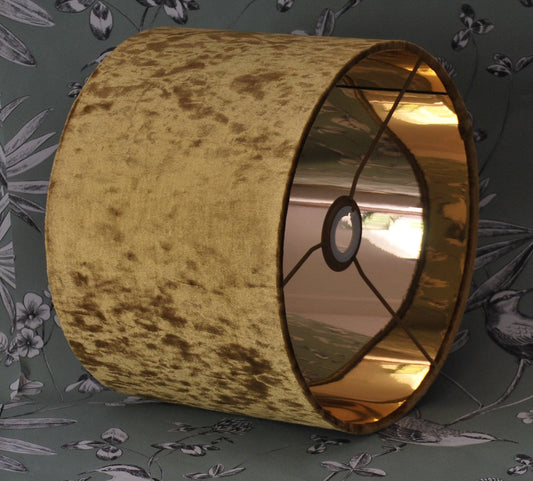 Handmade Gold Crushed Velvet Lampshade