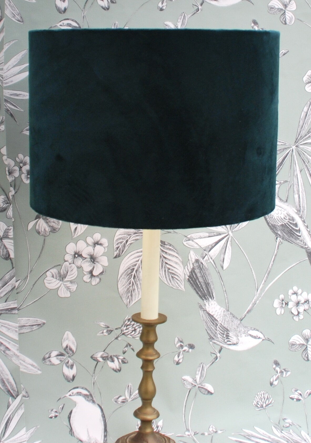 Handmade Deep Petrol Velvet Lampshade