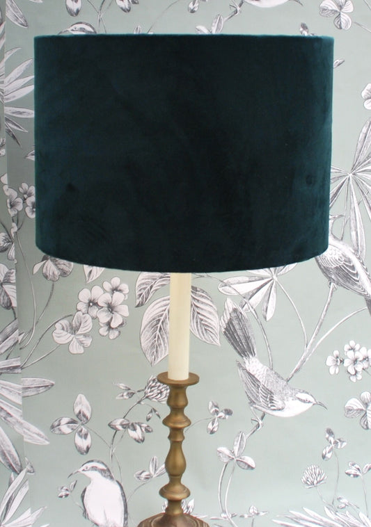 Handmade Deep Petrol Velvet Lampshade