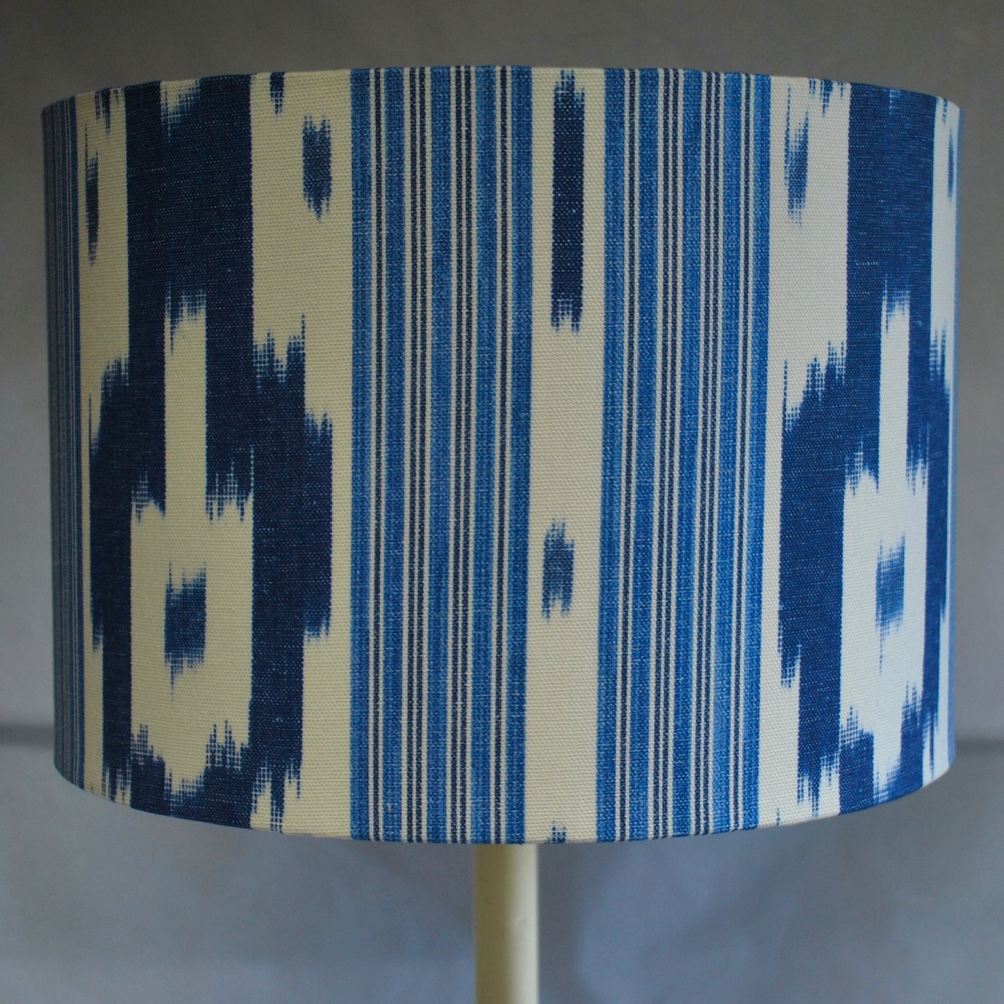 Handmade Blue and White Ikat Design Lampshade