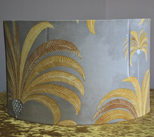 Handmade Art Deco Mustard & Grey Lampshade