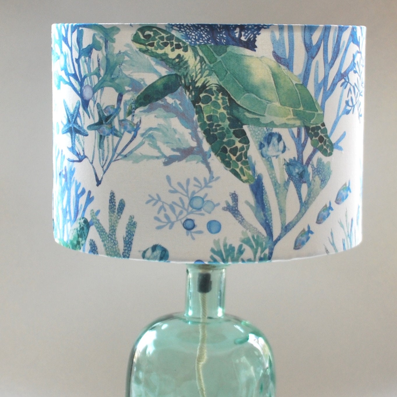 Handmade Under the Sea with Turtles Lampshade